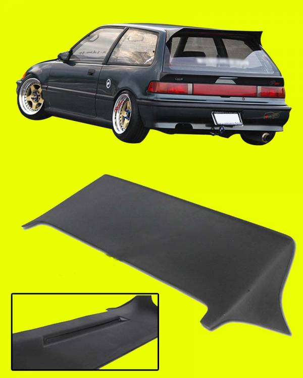 J Style Rear Roof Spoiler Wing Lip Kit JDM For 88-91 Honda Civic EF9 Hatch 3Dr