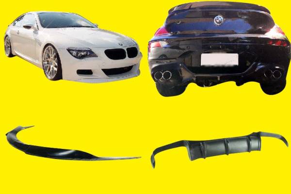 UNPAINTED 05-10 BMW E63 M6 COUPE & CONVERTIBLE V TYPE FRONT LIP + DIFFUSER