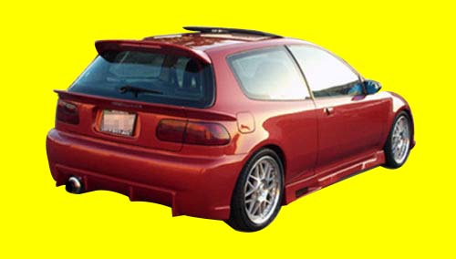 1992-1995 Honda Civic HB Duraflex Mid Wing Trunk Lid Spoiler - 3 Piece Body Kit