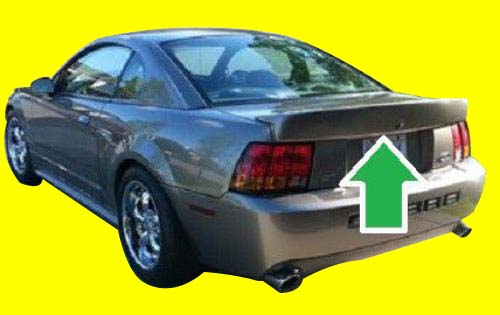 For 99-04 Ford Mustang CBR Style Rear Trunk Spoiler Wing W/ Brake Light Deleted